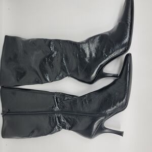 Impo Glossy Black Heeled Boots